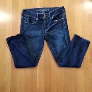 Y2K American Eagle Artist Crop woman's casual ankle cropped Jeans, Size 8